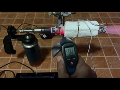 Aerogel-Isolierschichttest an Hochtemperatur.